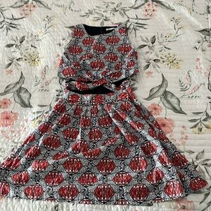 Trafaluc cut out cotton print dress small